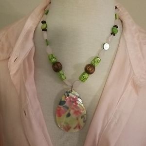 Hand Painted Shell Necklace